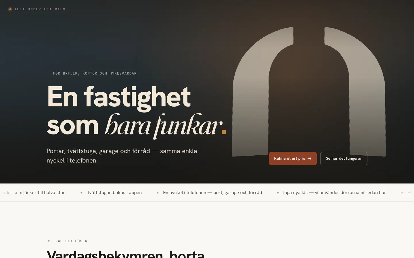 Startsidan för Valveo på desktop